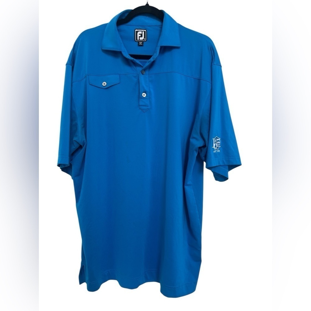 Foot Joy Athletic Fit Men's Blue Golf Polo Shirt Size XL